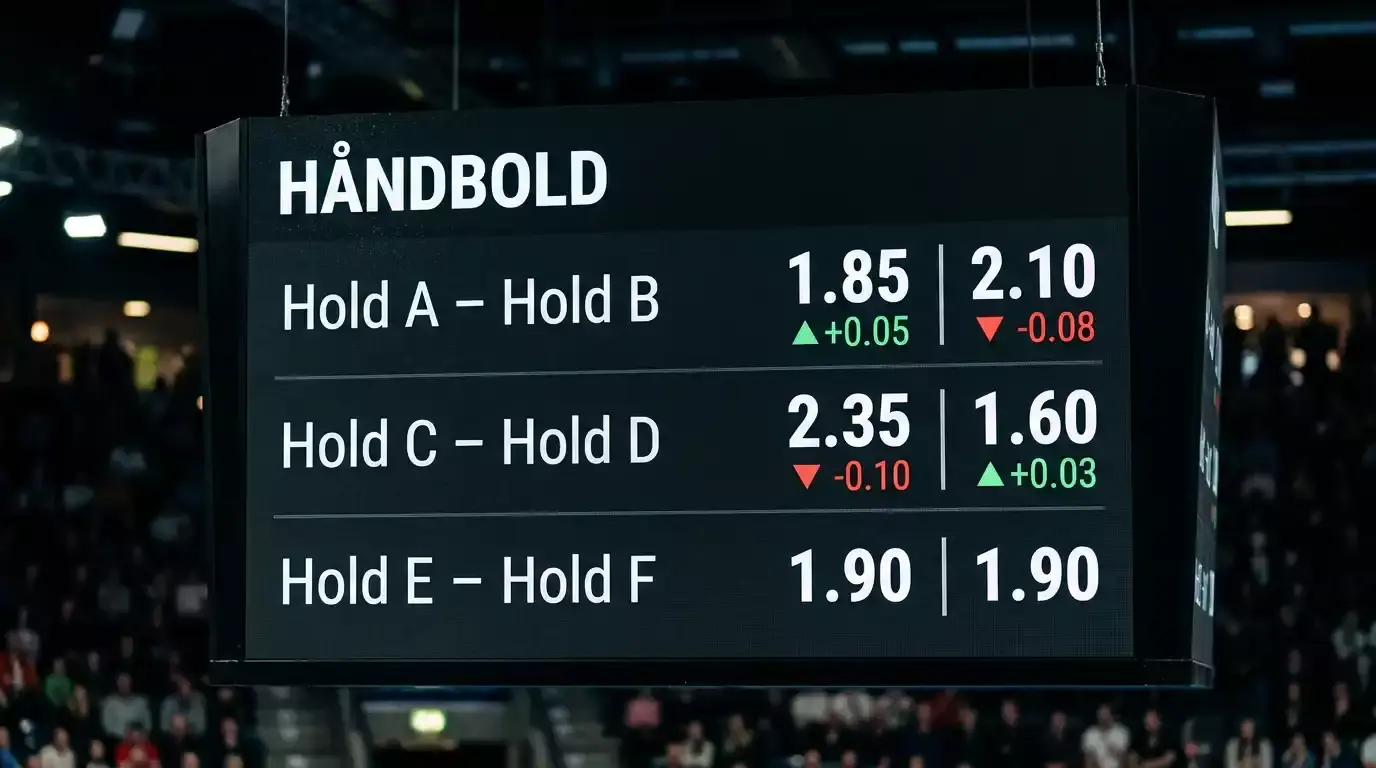 Håndbold odds-bevægelser med linjeskift, timing og markedssignaler